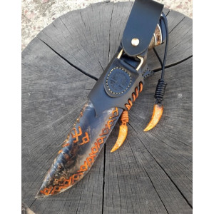 ШЕРШЕНЬ ексклюзивний колекційний ніж ручної роботи майстра студії ПАВЛА ГОНЧАРЕНКА, Сталь - мозаїчний дамаск. Photo 2